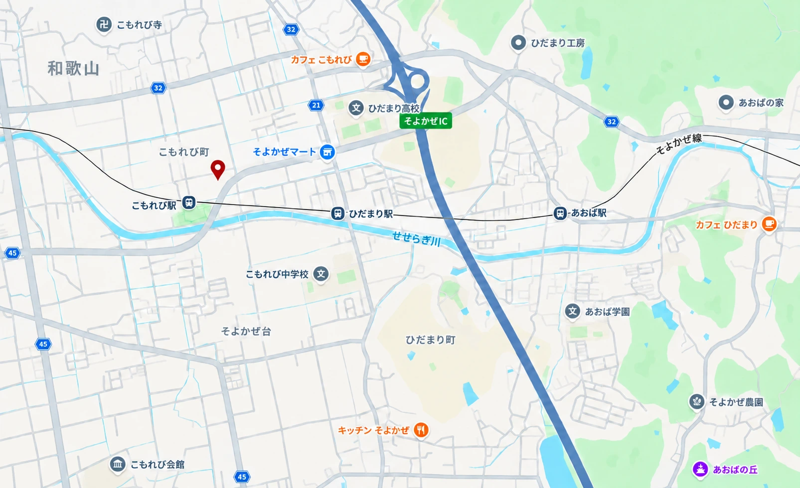結び屋周辺の案内図